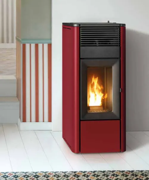[7126048] Poêle à granulés MCZ TEIA COMFORT AIR SMARTCLEAN (Métal Bordeaux, R - Arrière)