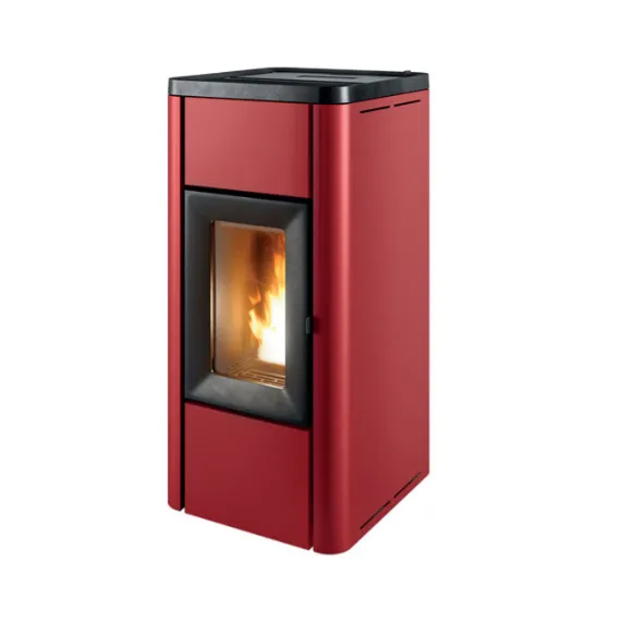[7124053] Poêle à granulés MCZ MIDA AIR (Métal Bordeaux, R - Arrière)